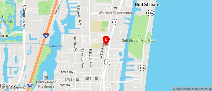 Mobile veterinarian service map showing Gulf Stream FL luxury coastal estates and surrounding coverage