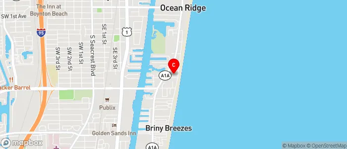 Mobile veterinarian service map showing Ocean Ridge FL barrier island community coverage near Boynton Beach